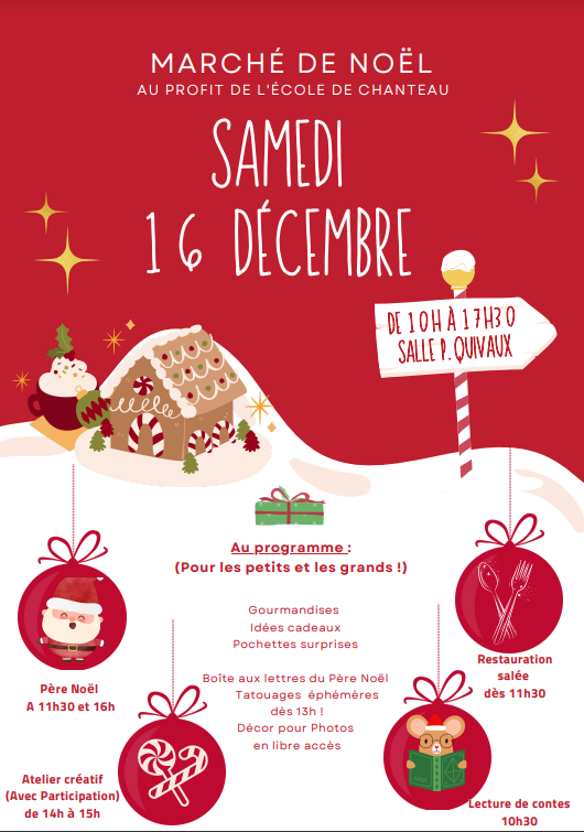Marché de Noël de l’association des Parents d’Élèves – Samedi 16 décembre