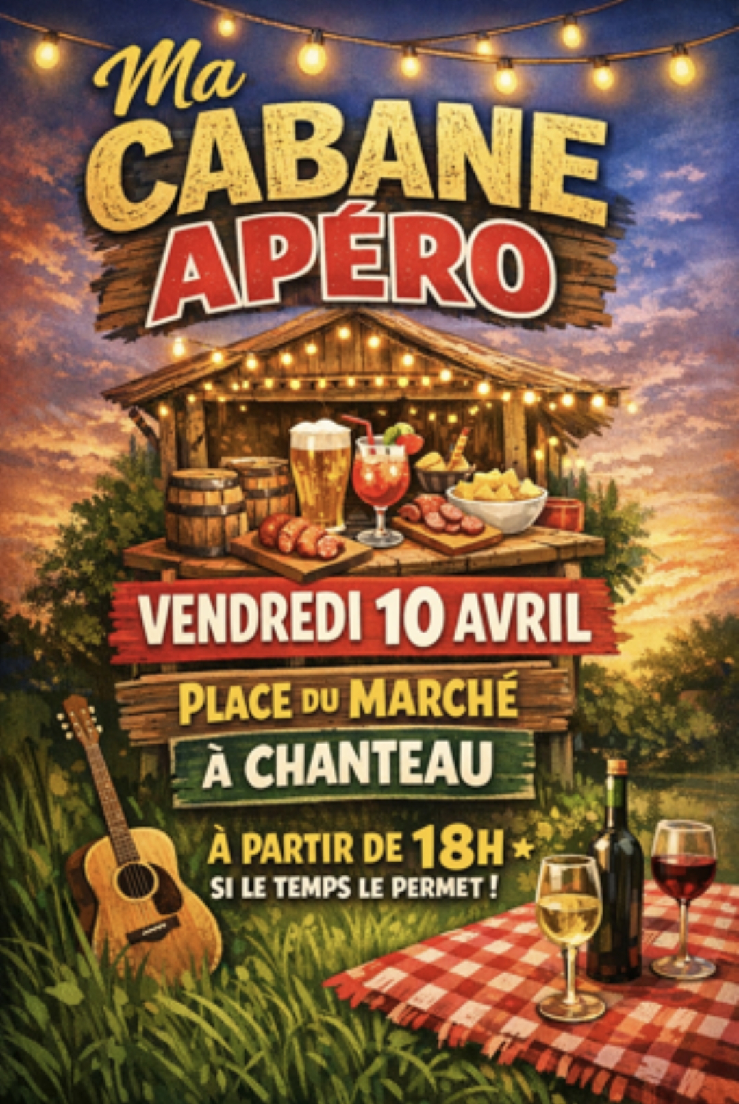 La Cabane Apéro – Vendredi 10 Avril 2026 – Place de la Mairie