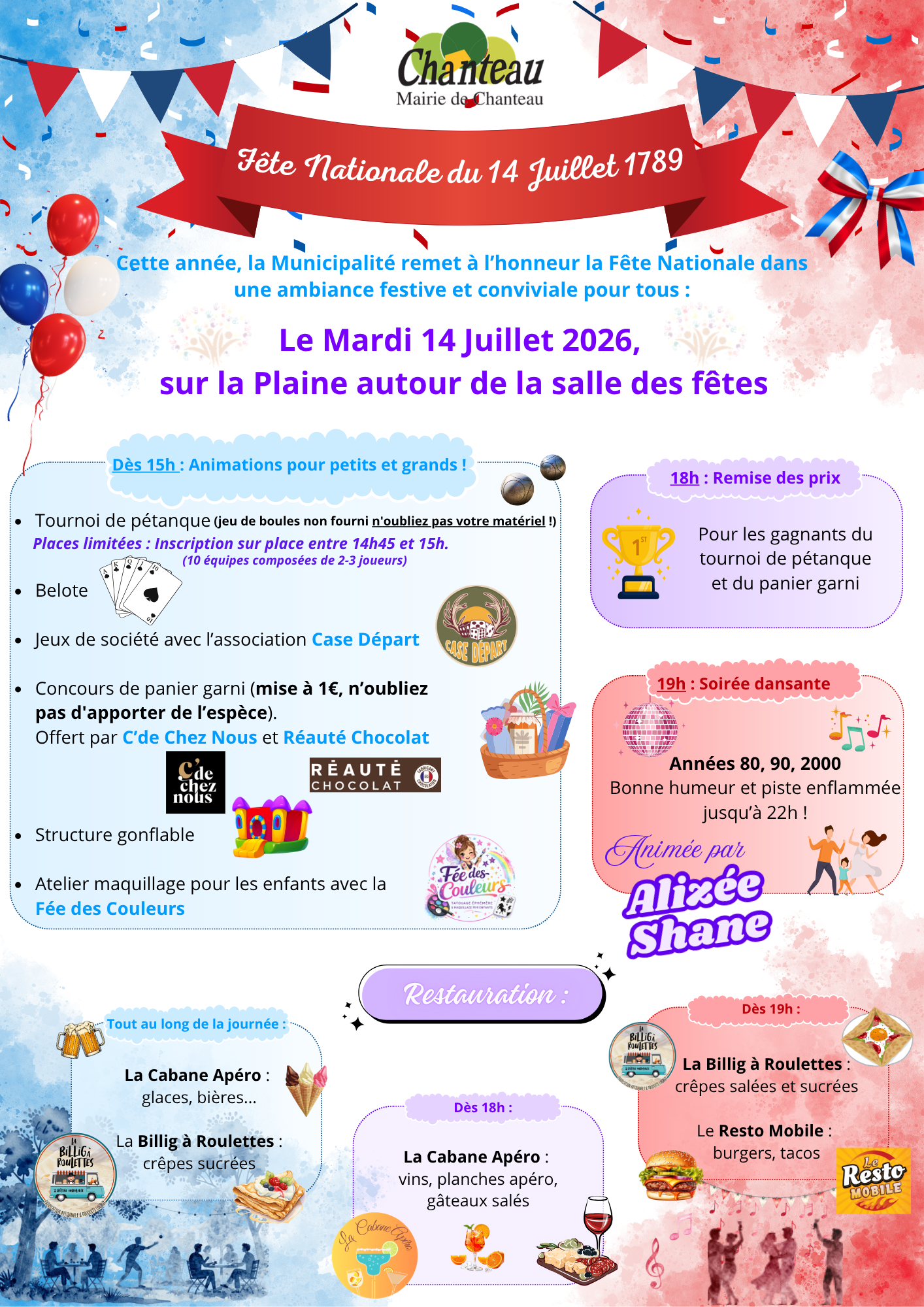 Fête Nationale du 14 juillet 1789 – Mardi 14 juillet 2026 🥳🇨🇵