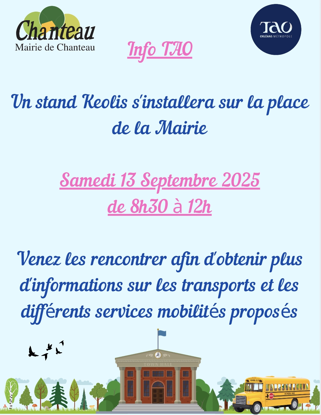 Info Tao : Stand place de la Mairie – Samedi 13 septembre 2025