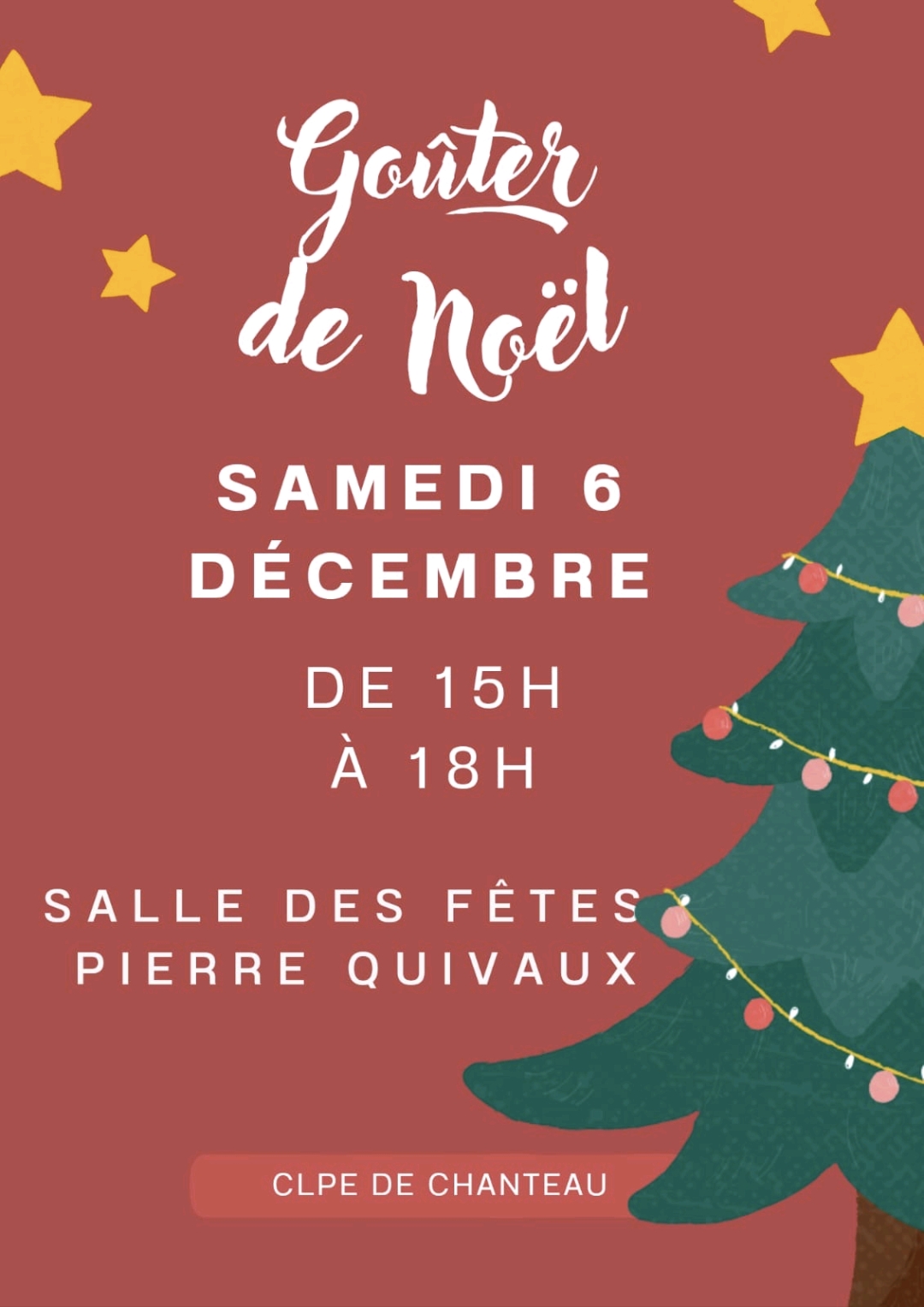CLPE : Goûter de Noël 🎄 🎅- Samedi 6 Décembre 2025