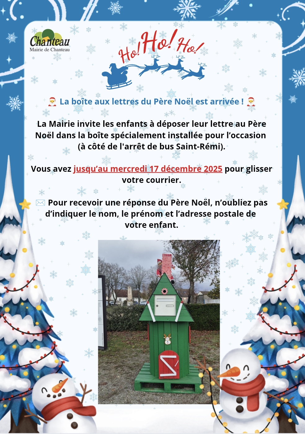 Ho ho ho ! 🎅 La boîte aux lettres du Père Noël est arrivée ! 🎅