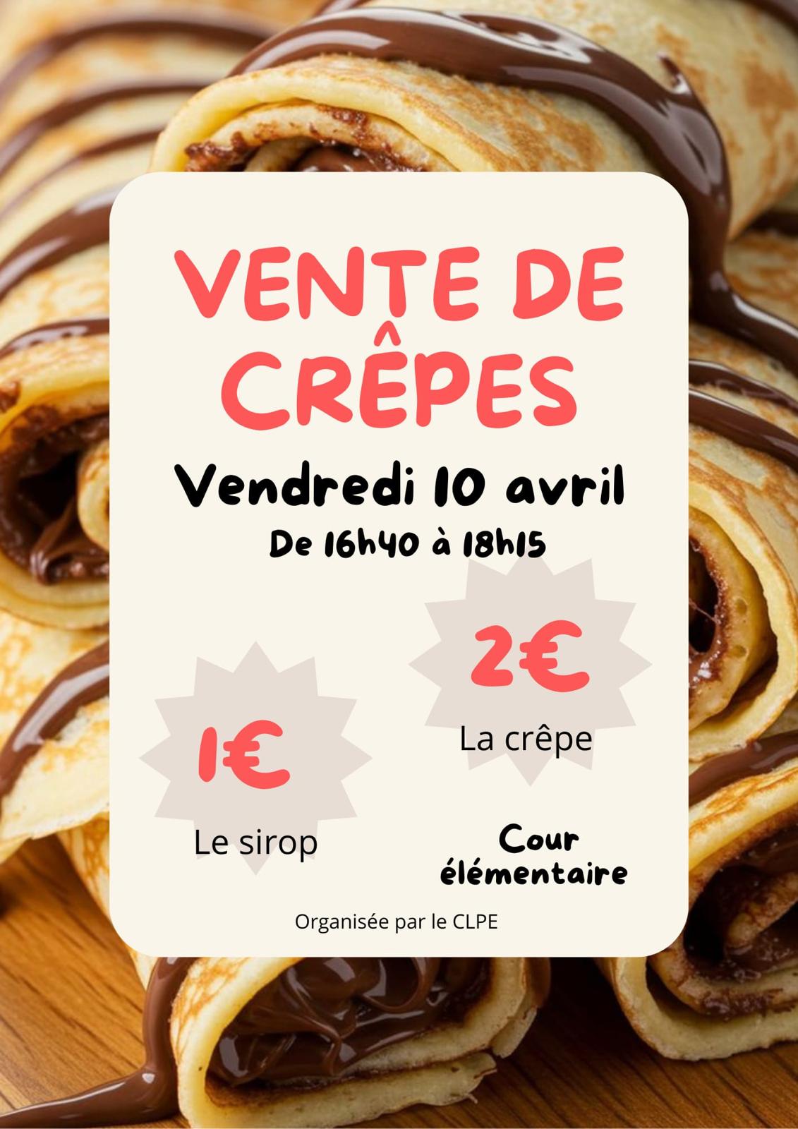 CLPE : Vente de crèpes – Vendredi 10 Avril 2026