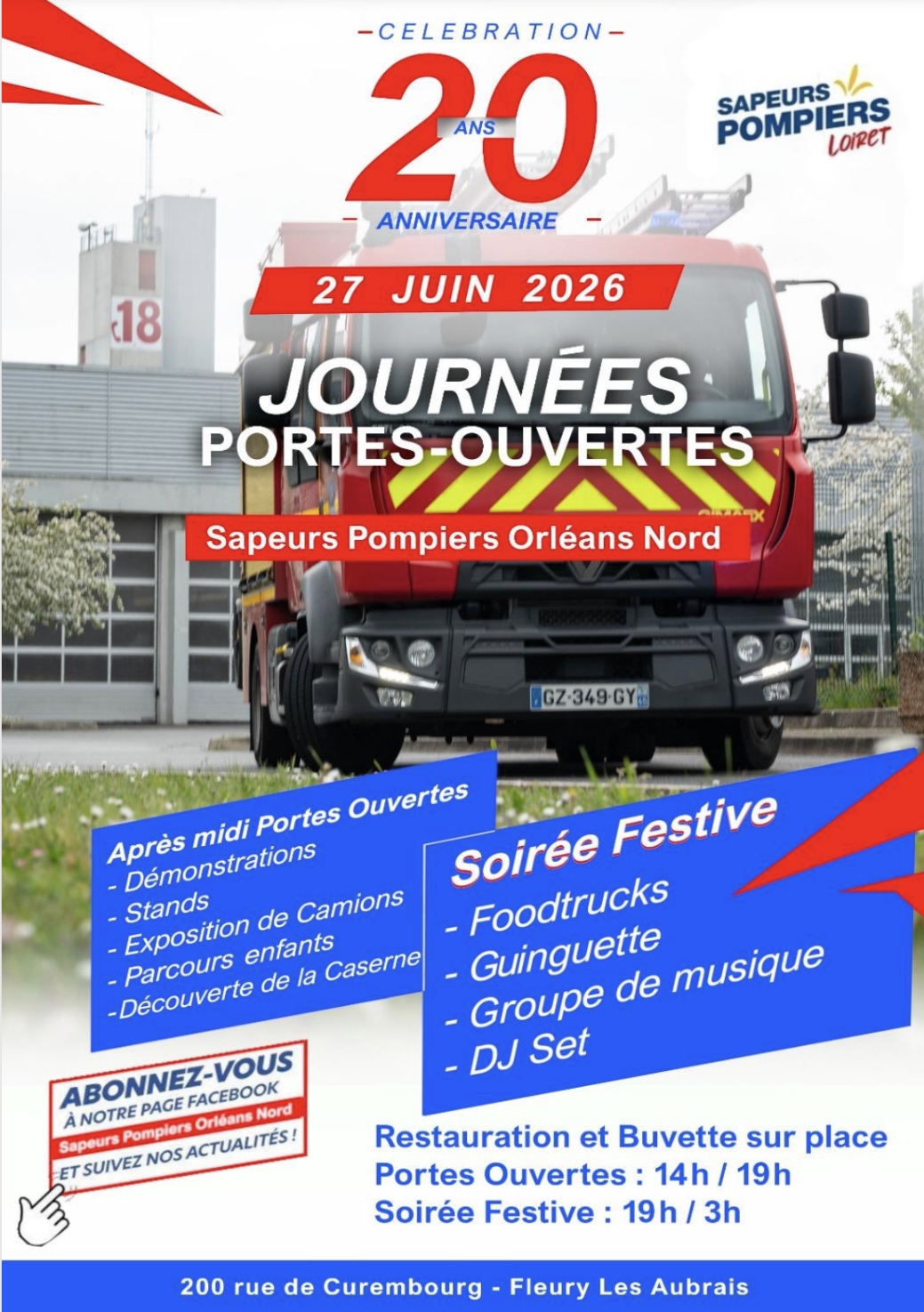 Sapeurs Pompiers du Loiret : Journée portes Ouvertes – Samedi 27 Juin 2026 🚒🔥